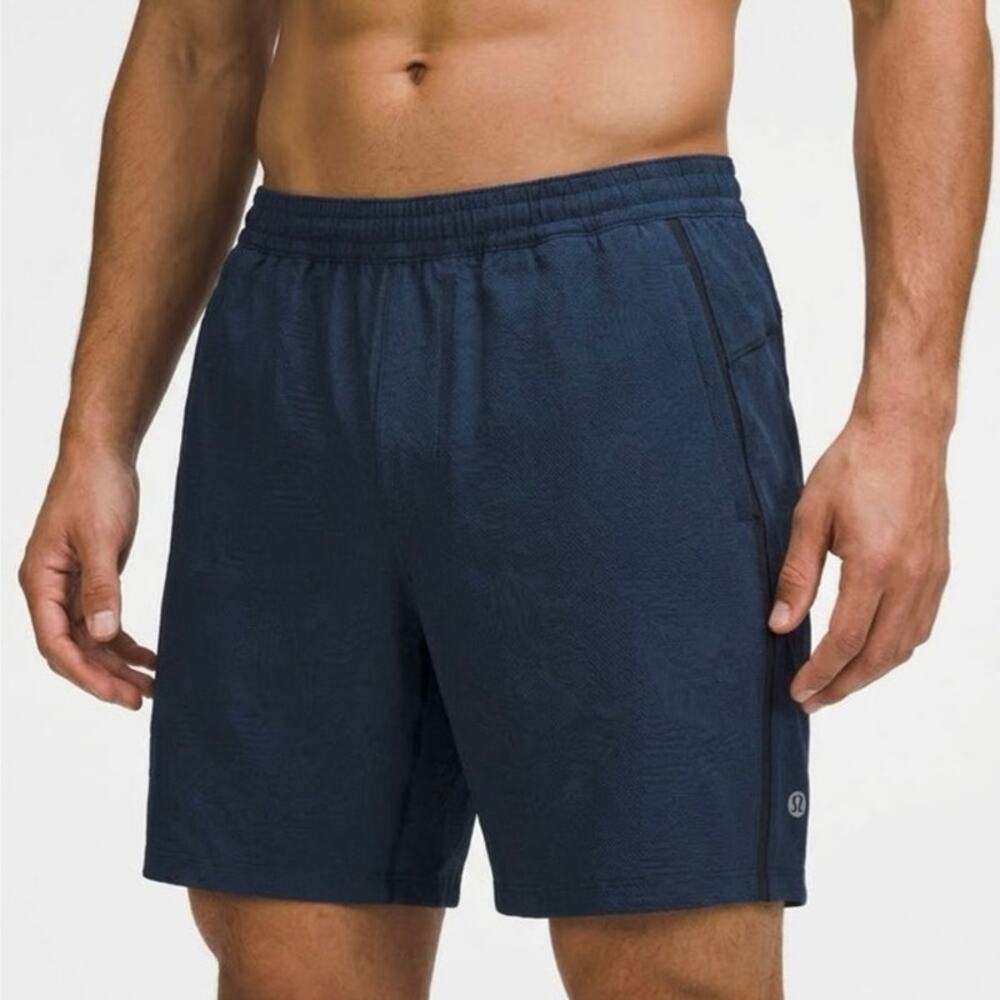 LULULEMON Men's Lined Activewear 9" Running Shorts Blue Size Medium